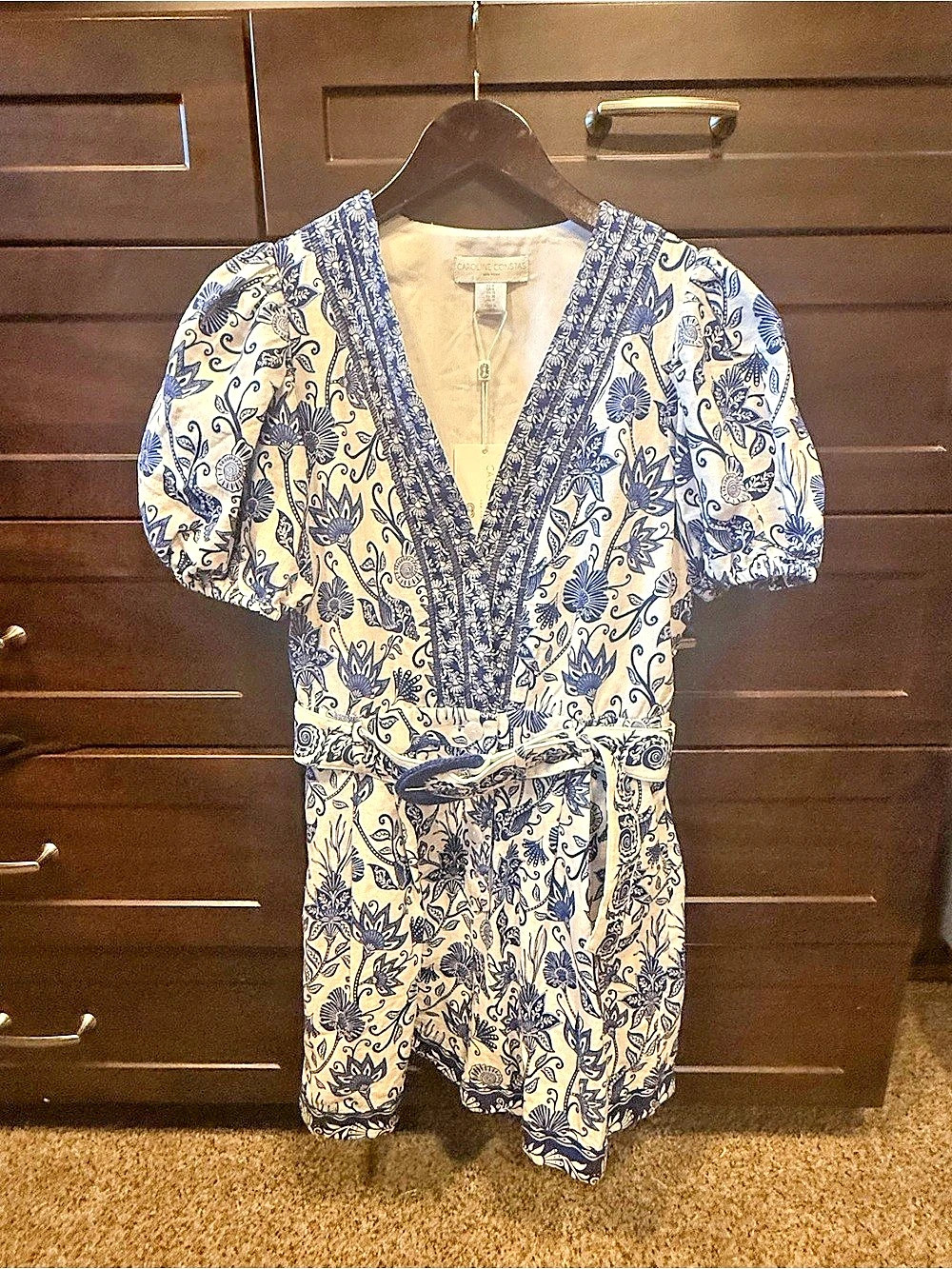 NWT CAROLINE CONSTAS Floral Mini Romper